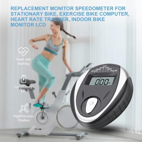 JSDKSPL Zamjenski monitor brzinomjer za stacionarni bicikl, računalo za vježbanje bicikala, tragač otkucaja srca, unutarnji monitor