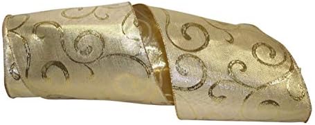 Oslavna vrpca Zlatna deko vrijednost žičana rubna vrpca, 6 inča x 20 metara, zlato