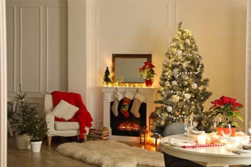 Caroline blaga sb3121-cs konj crvene snježne pahuljice odmor božićna čarapa, kamin viseće čarape božićna sezona zabava dekor obiteljski
