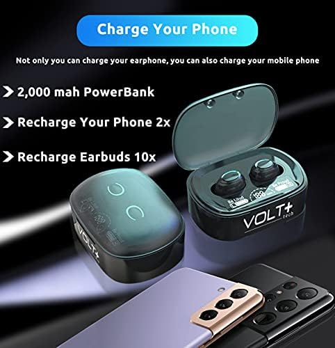 Volt Plus Tech Wireless v5.1 Pro Pro uši kompatibilan s Fire Stick IPX3 Bluetooth Touch vodootporan/znoj otporan/buka smanjenje s MIC