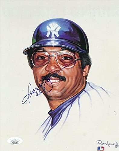 Reggie Jackson Hof Yankees potpisao je Ron Lewis Living Legends 8x10 Print JSA 166461 - Autografirane MLB fotografije