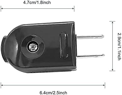 Zamjena produženog kabela muški utikač, 2 zupčanika, 125V/10A, ne zemljani, idealan za male uređaje kao što su Strips & Lamps & DIY