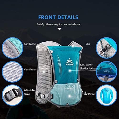 Ruksak za hidrataciju od 5 L, dizajn s više džepova, prozračan i lagan, ruksak za sportove na otvorenom-trčanje, biciklizam, penjanje