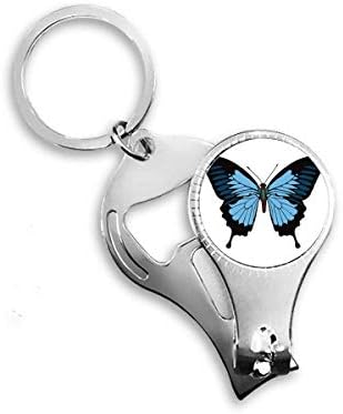 Uzorak leptira u tamno plavom noktiju za nokat za nokat otvora za otvarač za bočicu za bočicu za bočicu