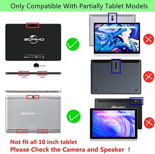 Torbica HminSen tableta QunyiCO Y10, silikonska stalak za notepad Dragon Touch K10, CHENEN P1 P2, Manjee 10, KUBI T60 s ručkom-štanda