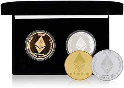 Bitcoin Ethereum Litecoin 24K Zlatna kripto valuta Komemorativna kolekcija novčića s luksuznim kućištem s luksuznim kućištem)