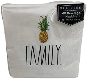 Rae Dunn obiteljske salvete za piće u bijeloj boji s ananasom