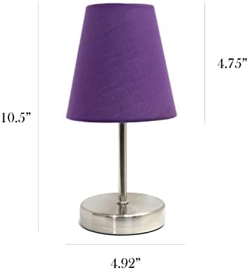 Jednostavan dizajn 92013-stolna svjetiljka od pješčanog nikla s ljubičastim sjenilom od tkanine