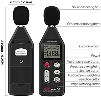 SLSFJLKJ digitalna razina zvuka mjerač mjerača buke Audio Detektor LCD zaslon zaslon glasnoća decibel mjerenje
