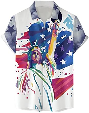 Prepone s gumbom Muška zastava Dana neovisnosti 3-inčni digitalni tisak Personalizirana modna majica s reverom na kopčanje majica s