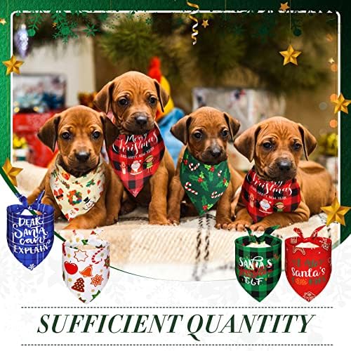 15kom božićna bandana za pse, šal za pse različitih boja, trokutaste svečane bandane za pse, ukrasna karirana bandana, Božićni šal