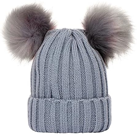 Zimska čvrsta boja dvostruka kosa pletiva šešir za uši za dječake Djevojke toplo kape moda topli kapica beanie malemici pilot šeširi
