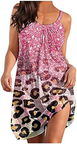 Haljine za žene 2023. ljetna ležerna haljina s naramenicama s cvjetnim printom, labavi sundress bez rukava Bez leđa