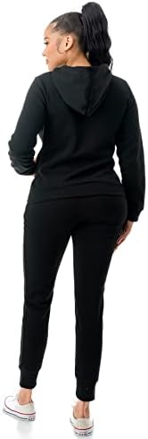 Petalroz ženske znojenje postavlja jaknu od kapuljača s zip-up kapuljačom i jogger hlačama od 2 komada odjeće za vježbanje s džepovima