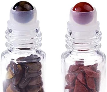 10kom 10 ml bočice s esencijalnim uljem dragog kamenja kao valjci bočice s prirodnim kamenjem kao valjci s ljekovitim čipsom iznutra