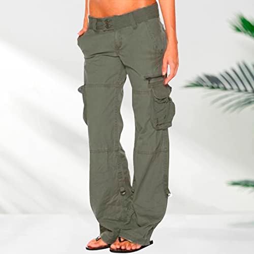 Model hlače za žene, poslovne casual rastezljive hlače s ravnim nogavicama, ženske retro teretne ženske Radne hlače, uredski casual