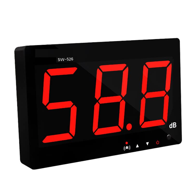 LUMIRO DECIBEL METER, Mjerač razine zvuka 30-130DB s podsjetnikom za alarm i 18 ”LCD zaslon, zidni nosač noisemeter SPL metar za bolničku