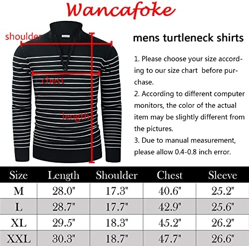 Wancafoke Turtleneck Dugi rukav za muškarce lagane rune obložen pulover pulover Slim Fit Termičke košulje