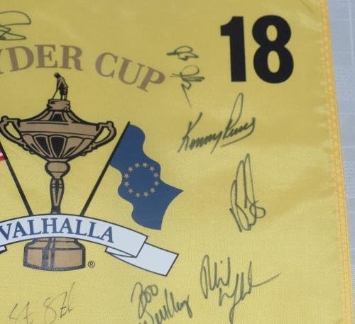 Phil Mickelson potpisao Auto'd 2008 Ryder Cup Flag PSA/DNA CoA Azinger Stricker +A - Autografski golf zastava