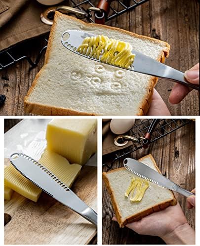 Nož za maslac, nož za rezanje maslaca, Rasipač noža za maslac od nehrđajućeg čelika, višenamjenski nož za sir 3 u 1, nož za uvijanje