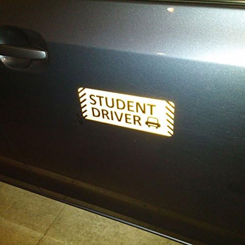 Totomo Student Driver Magnet naljepnica - 10 x4 visoko reflektirajuća premium kvaliteta sigurnosti automobila OPREZ Znak Studentski