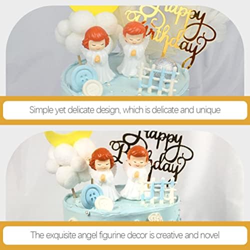 Zerodeko dekor ureda ureda ureda 6pcs molitve anđeoske figurice, anđele figurice, ukras torte Topper Garden Skulptura za vjenčanu rođendansku