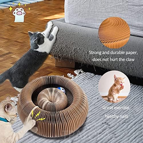 2023. okrugla daska za hvatanje mačaka, dolazi s kuglicom za zvono, daskom za struganje mačjih kandži, interaktivnim sklopivim praktičnim