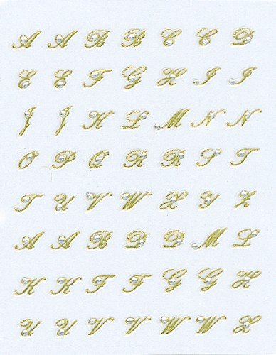 Naljepnica za nokte/Umjetnost noktiju - Zlatna kolekcija - slova