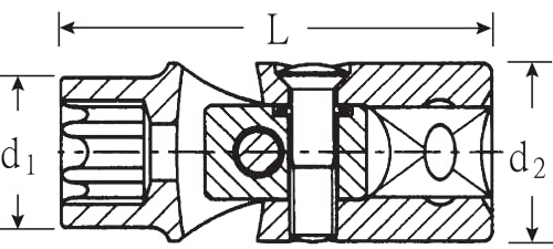 2070012 47 A. M. 3/8 pogonska utičnica, za vijke A. M. 12, Izrađena od kromiranog legiranog čelika, savršena za uske prostore, proizvedena