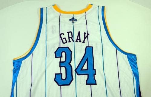 2010-11 New Orleans Hornets Aaron Grey 34 Igra izdana White Jersey 503 - NBA igra korištena