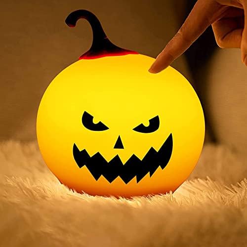 Halloween bundeva Kids Night Light, Squishy Night Light 7 Color Promjena silikonske svjetiljke za bundevu za djecu