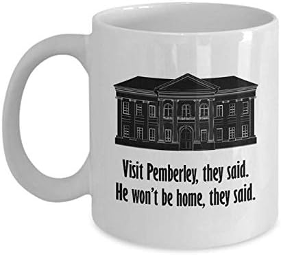 Posjetite Pemberley Smiješni poklon šalice za suprugu djevojke parove ponos i predrasude Jane Austen Darcy Lizzy šalica za kavu