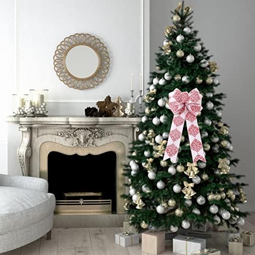 Božićni luk vanjski ukrasi 43 cm veliko božićno drvce gornji šešir luk baršun griz s blistavim zlatnim ukrasima božićni kućni ukras