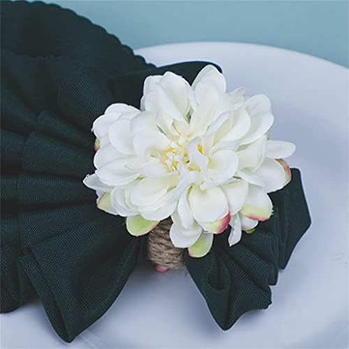 LMMDDP 6PCS Cvjetni ručnički prsten u obliku ručnika u obliku salveta, držač prstena za salvete od chrysantemum za svadbenu zabavu