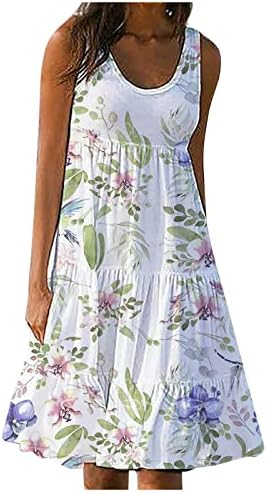 Nokmopo ženske ležerne haljine kratki rukav, ženski ljetni odmor haljina za plažu elegantna solidna v vrata špageta naramenica za sunčanje