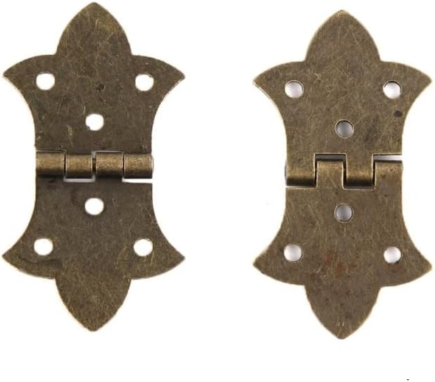 Mini antikni nakit drvena kutija DIY Crafts Poklon kutija Povezana metalna hardverska brončana/zlato 31 mm*57 mm -