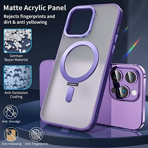 Niufoey za iPhone 13 Pro Max kućište s magnetskim nevidljivim postoljem [Kompatibilno s magsafe] šokatom vitkim prozirnim mat kućištima