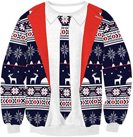 Adongnywell Žene Muškarci božićni džemper praznični zabava Xmas pulover dukserica s dugim rukavima Ristmas vrhovi