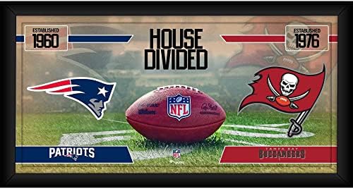 New England Patriots vs. Tampa Bay Buccaneers uokviren 10 x 20 podijeljeni nogometni kolaž - NFL timovi i kolaže