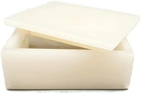 Khanimports originalna bijela oniks kutija, kamena kutija s poklopcem s poklopcem - pravokutna, 5 inča