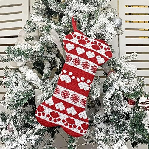 Kućne čarape za kućne ljubimce božićne čarape burlap blagdan viseće kosti kamin drveće božićne ukrase kuke za kristale lustera