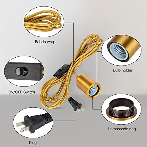 Privjesna svjetla s utičnim prekidačem za viseći kabel Zlatna utičnica za žarulju s kabelom industrijski produžni kabel za zamjenu