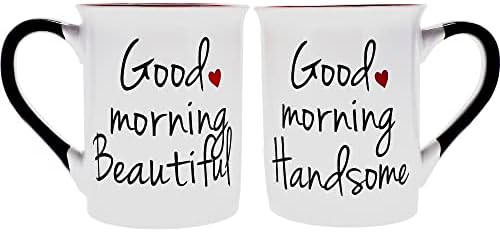 Cottage Creek Dobro jutro lijepo, dobro jutro zgodne šalice, set od dva volim te šalice za kavu