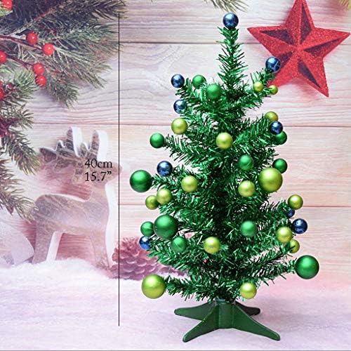 Umjetno božićno drvce 45 cm/16 božićno drvce Tabletop Umjetni božićni borovi crveni mini božićno drvce s malo božićne lopte za kućni