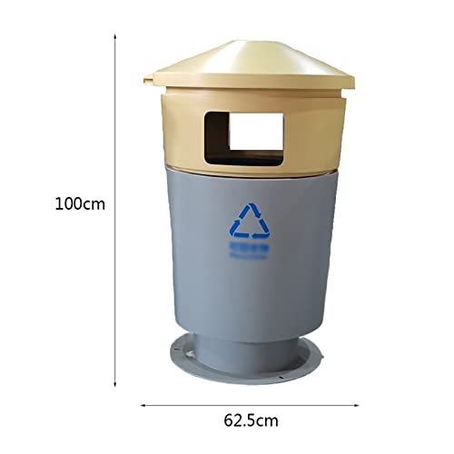 DYPASA Vanjska kanta za smeće Velika cilindrična kanta za smeće s poklopcem, vanjska kanta za smeće od nehrđajućeg čelika s gornjim
