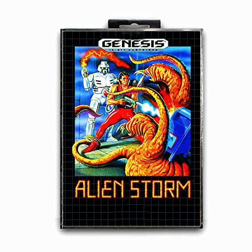 LKSYA Alien Oluja s kutijom za Sega 16 bit MD kartice za igru ​​za Mega Drive for Video Genesis Console
