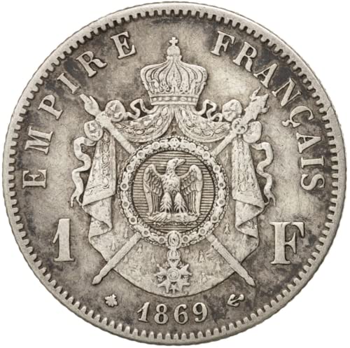 1866-1870 1 frack srebrni francuski novčić. Kovan kod cara Napoleona III. 1 frack ocjenjivao prodavač. Cirkulirano stanje.