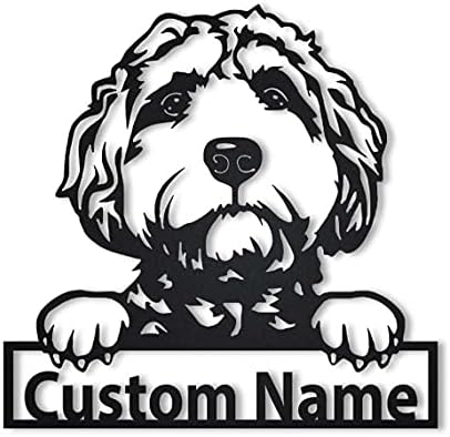 Prilagođeni naziv Personalizirani Goldendoodle Dog Metal Sign Art | Custom Goldendoodle Dog Metal Sign | ZELENDOODLE PASITI POKLONI