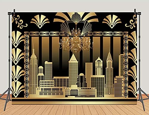 Pozadina fotografije veliki GATSBEE u stilu urlanja 20-ih i 20-ih godina 5.53 ft vintage dance Black Gold Art Deco događaji rođendan