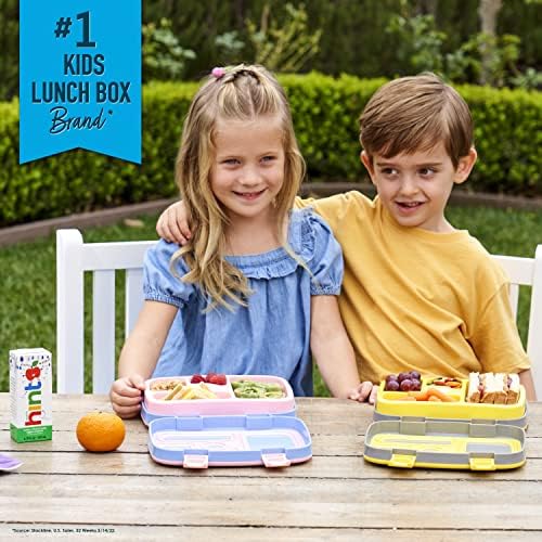 Nepropusna dječja kutija za ručak s 5 odjeljaka s otiskom-idealna veličina porcija za djecu u dobi od 3 do 7 godina-bez BPA, sigurna